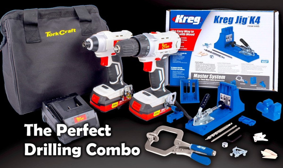 Tork Craft drill & Kreg pocket hole kit